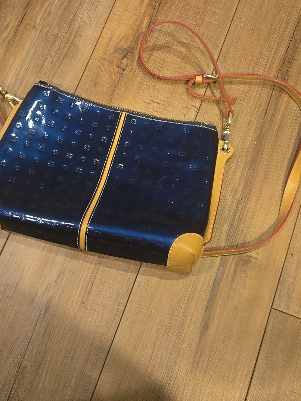 Arcadia Italian Crossbody Bag Navy Bue - Picture 4 of 8